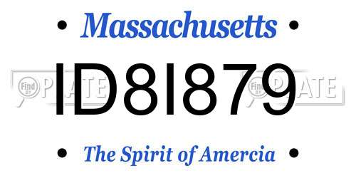 ID8I879 Massachusetts License Plate