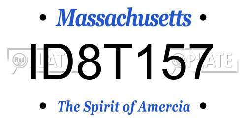 ID8T157 Massachusetts License Plate