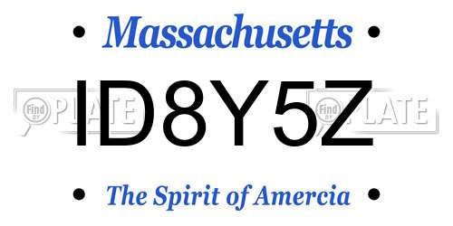 ID8Y5Z Massachusetts License Plate