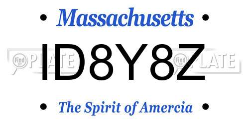 ID8Y8Z Massachusetts License Plate
