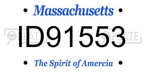ID91553 Massachusetts License Plate