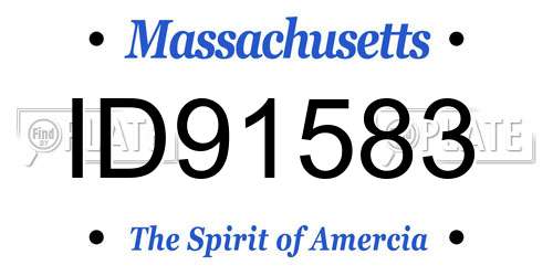 ID91583 Massachusetts License Plate