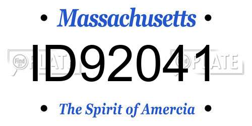 ID92041 Massachusetts License Plate