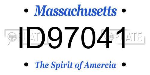 ID97041 Massachusetts License Plate