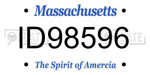 ID98596 Massachusetts License Plate