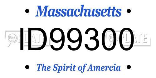 ID99300 Massachusetts License Plate