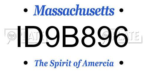 ID9B896 Massachusetts License Plate