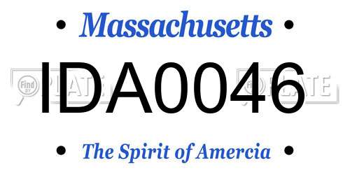 IDA0046 Massachusetts License Plate