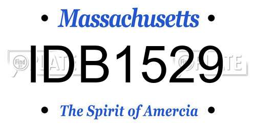 IDB1529 Massachusetts License Plate
