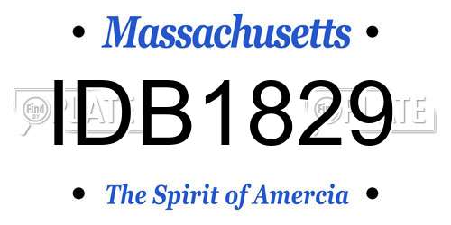IDB1829 Massachusetts License Plate