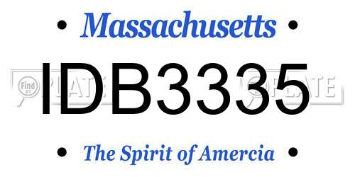 IDB3335 Massachusetts License Plate