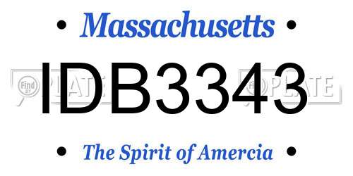 IDB3343 Massachusetts License Plate