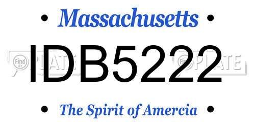 IDB5222 Massachusetts License Plate