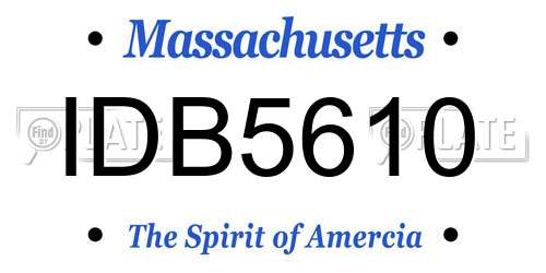 IDB5610 Massachusetts License Plate