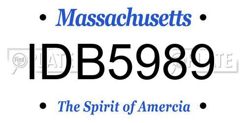 IDB5989 Massachusetts License Plate