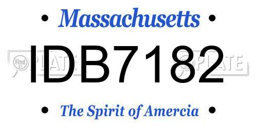 IDB7182 Massachusetts License Plate