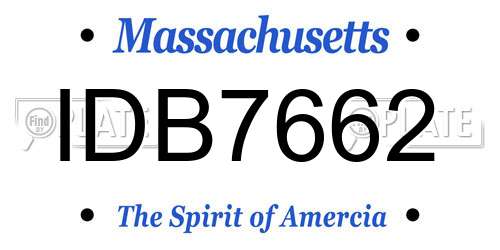 IDB7662 Massachusetts License Plate