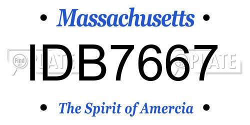 IDB7667 Massachusetts License Plate