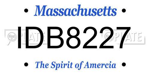 IDB8227 Massachusetts License Plate