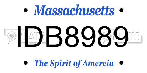 IDB8989 Massachusetts License Plate