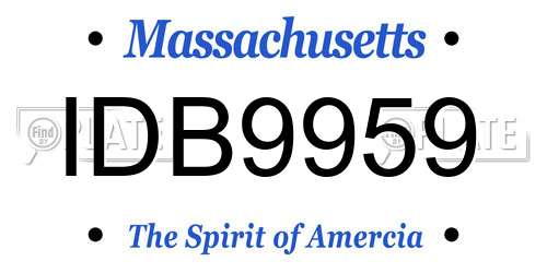 IDB9959 Massachusetts License Plate