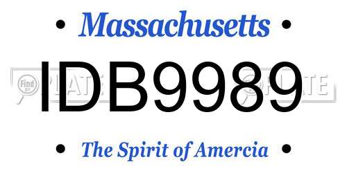 IDB9989 Massachusetts License Plate