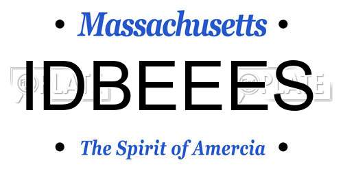IDBEEES Massachusetts License Plate
