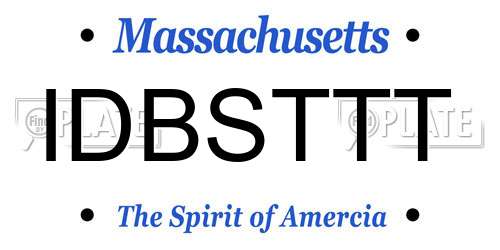 IDBSTTT Massachusetts License Plate