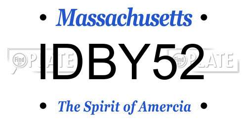 IDBY52 Massachusetts License Plate