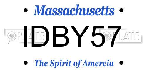 IDBY57 Massachusetts License Plate