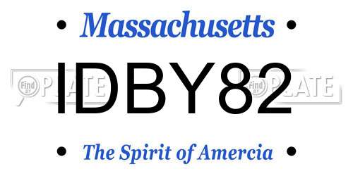 IDBY82 Massachusetts License Plate