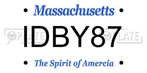 IDBY87 Massachusetts License Plate