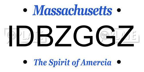 IDBZGGZ Massachusetts License Plate