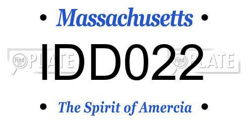 IDD022 Massachusetts License Plate
