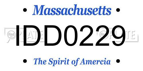 IDD0229 Massachusetts License Plate