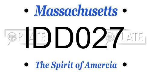 IDD027 Massachusetts License Plate