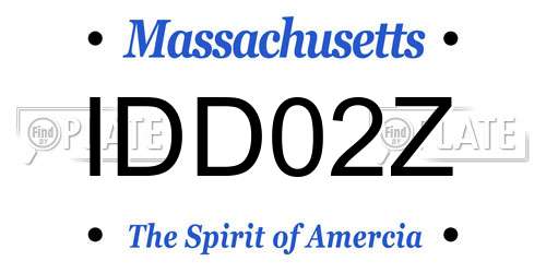 IDD02Z Massachusetts License Plate