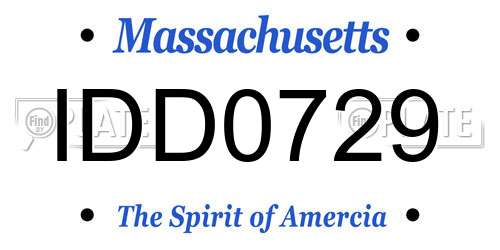 IDD0729 Massachusetts License Plate