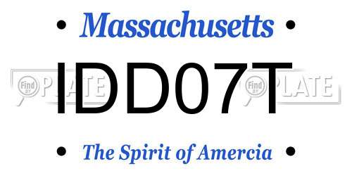 IDD07T Massachusetts License Plate