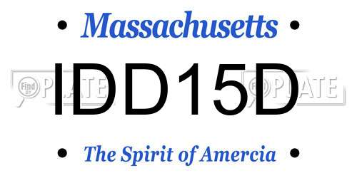 IDD15D Massachusetts License Plate