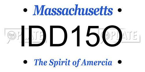 IDD15O Massachusetts License Plate