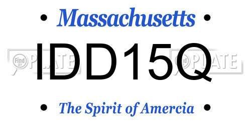 IDD15Q Massachusetts License Plate