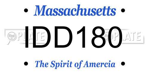 IDD180 Massachusetts License Plate