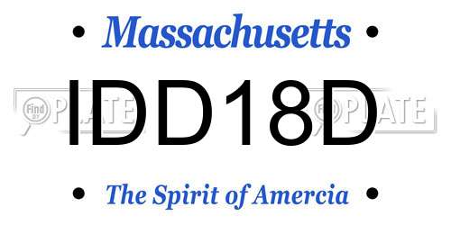 IDD18D Massachusetts License Plate