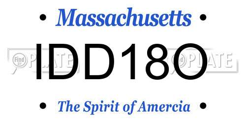 IDD18O Massachusetts License Plate