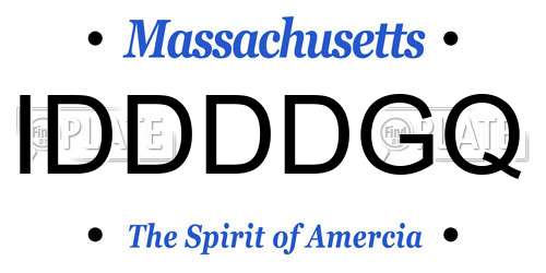 IDDDDGQ Massachusetts License Plate