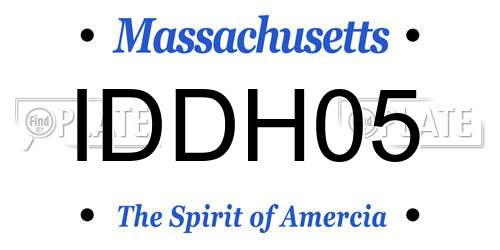 IDDH05 Massachusetts License Plate