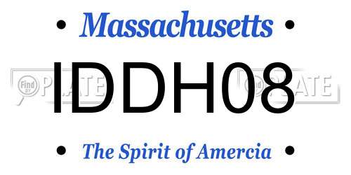 IDDH08 Massachusetts License Plate
