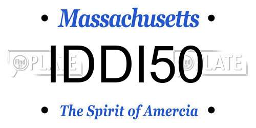 IDDI50 Massachusetts License Plate