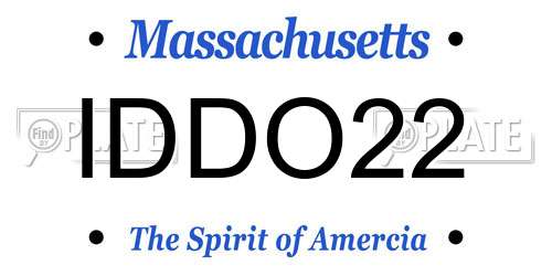 IDDO22 Massachusetts License Plate